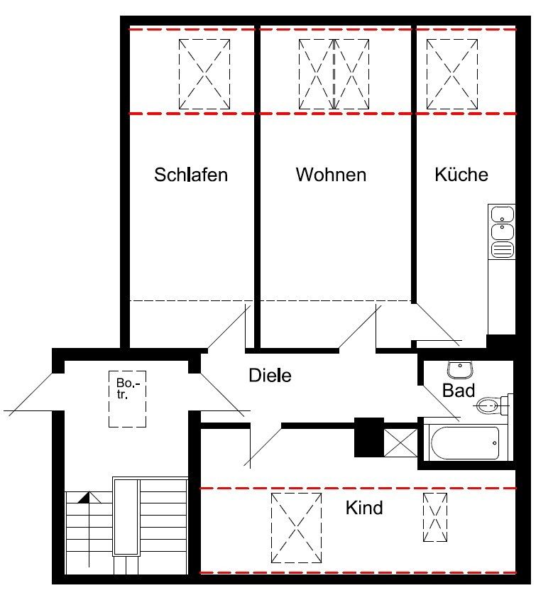 langfristig vermietete 3 Zimmer-ETW im ruhigen Mehrfamilienhaus in zweiter Reihe in Mettmann