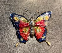 True Vintage Brosche alt Schmetterling bunt pink blau 80er Jahre Bayern - Abenberg Vorschau