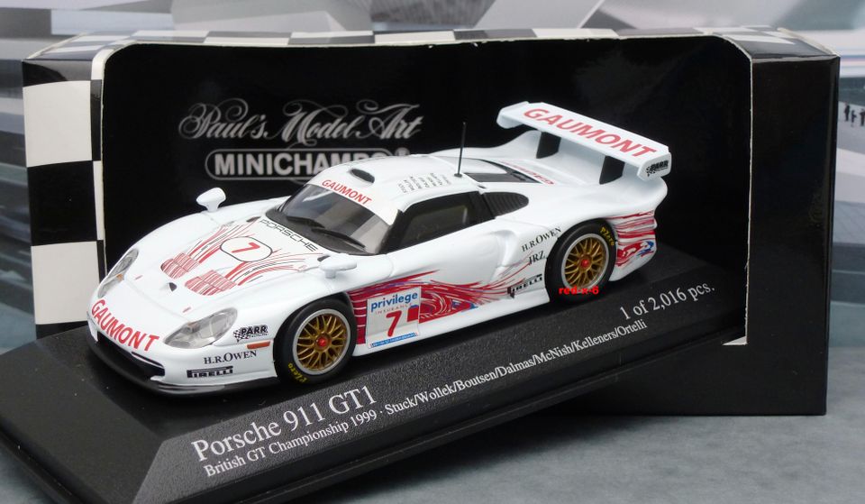 Porsche 911 GT1 #7, British GT Championship 1999, Minichamps 1/43 in Schwieberdingen