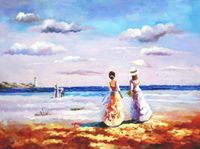 Sylt - Spaziergang am Strand k97165 90x120cm Ölbild handgemalt Berlin - Treptow Vorschau