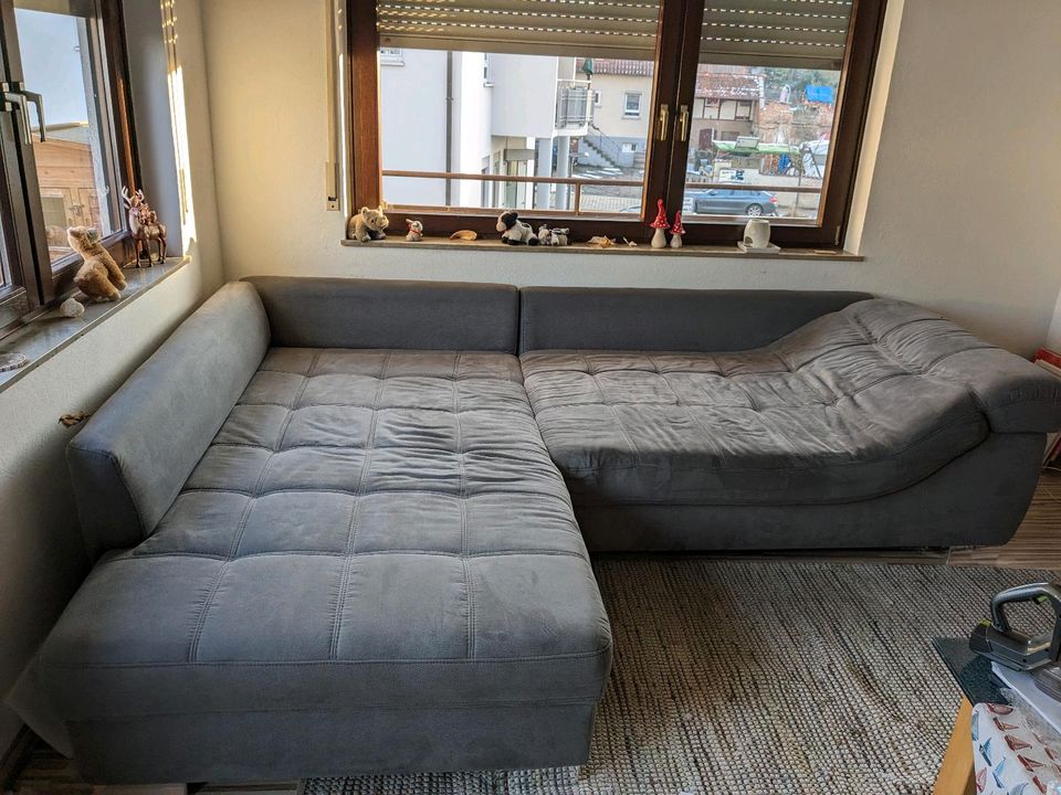 Couch Microfaser Grau Anthrazit guter Zustand in Heilbronn