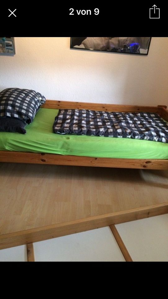 Jugendbett mit Unter-Bettkasten und Lattenrost in Heinsberg