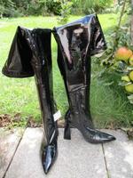 Lackleder-Wetlook Zara Thigh high Overknees Stiefel Gr.39 Bayern - Gersthofen Vorschau