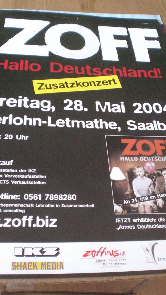 Zoff - Letmathe 2004 Konzertplakat Tourposter in Hemer