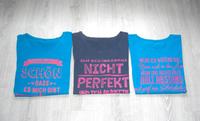 Paket 3 Mottoshirt Motto Shirt T-Shirt blau türkis Gr. 36 38 Hessen - Großenlüder Vorschau
