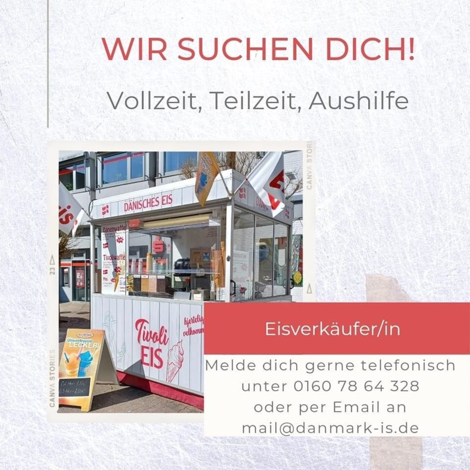 Wir suchen Dich!!! Eisverkäufer Servicekraft Vollzeit Teilzeit in Schleswig