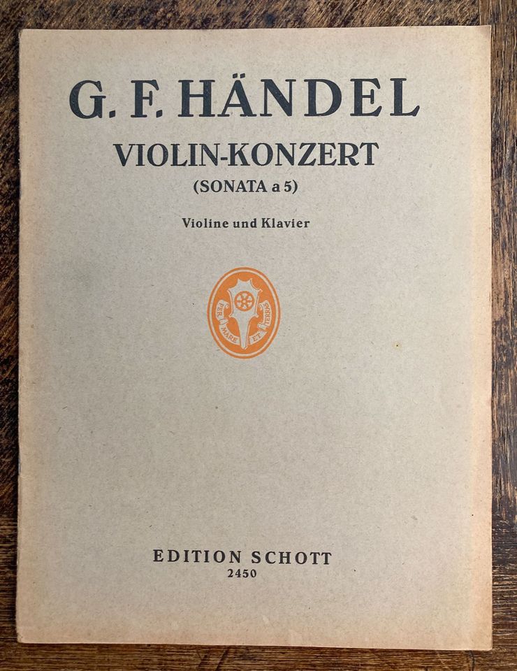 Händel Violinkonzert Sonata a5 Noten Piano Violine Edition Schott in Möckmühl