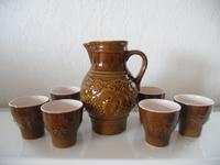 Saftset Krug Becher DDR VEB Gräfenroda Keramik GDR Vintage rar Hessen - Wildeck Vorschau