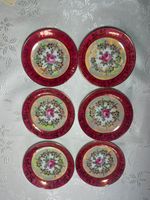 6 Kleine Untertasse mit roten blumenmotiven, Made in GDR, 11cm Sachsen - Meißen Vorschau