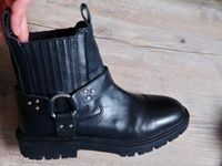 Schwarzer Lederstiefel Bootz von Zara 39 gr Wandsbek - Steilshoop Vorschau