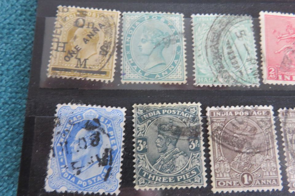 34 X  Alte   Briefmarken   INDIEN   Posttage in Eging am See