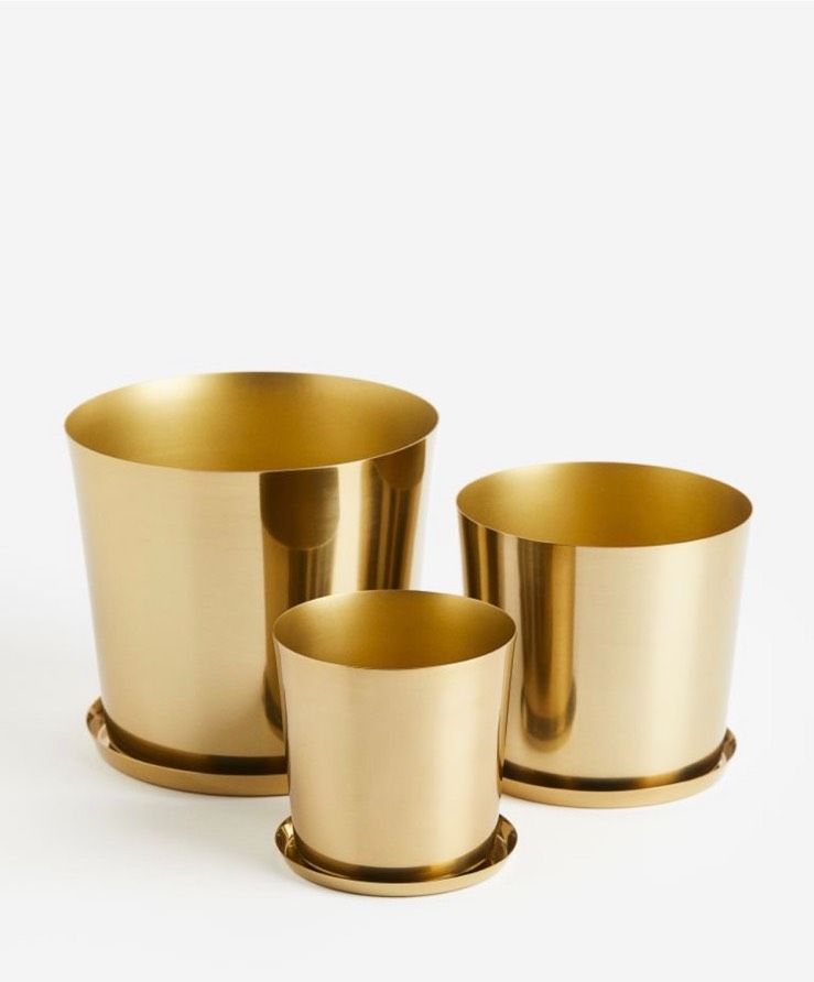 2 x H&M Blumentopf in gold Übertopf goldenem Metall Preis für 2 in Berlin