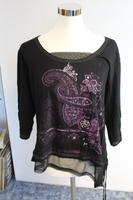 Bonita Shirt - Größe XL+ - Farben: schwarz mit lila Niedersachsen - Springe Vorschau