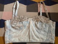 Vintage Corsage Jeans﻿ 40 42 Vogue Bralette hellblau Perlen 80er Friedrichshain-Kreuzberg - Friedrichshain Vorschau