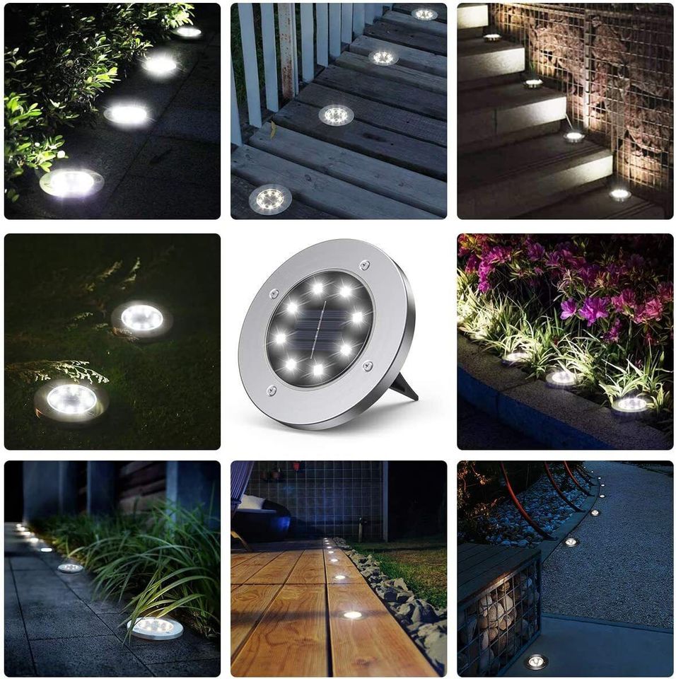 ✅NEU✅ 4X LED SOLARLEUCHTE BODENSTRAHLER GARTENLEUCHTEN OVP 3 in Essen