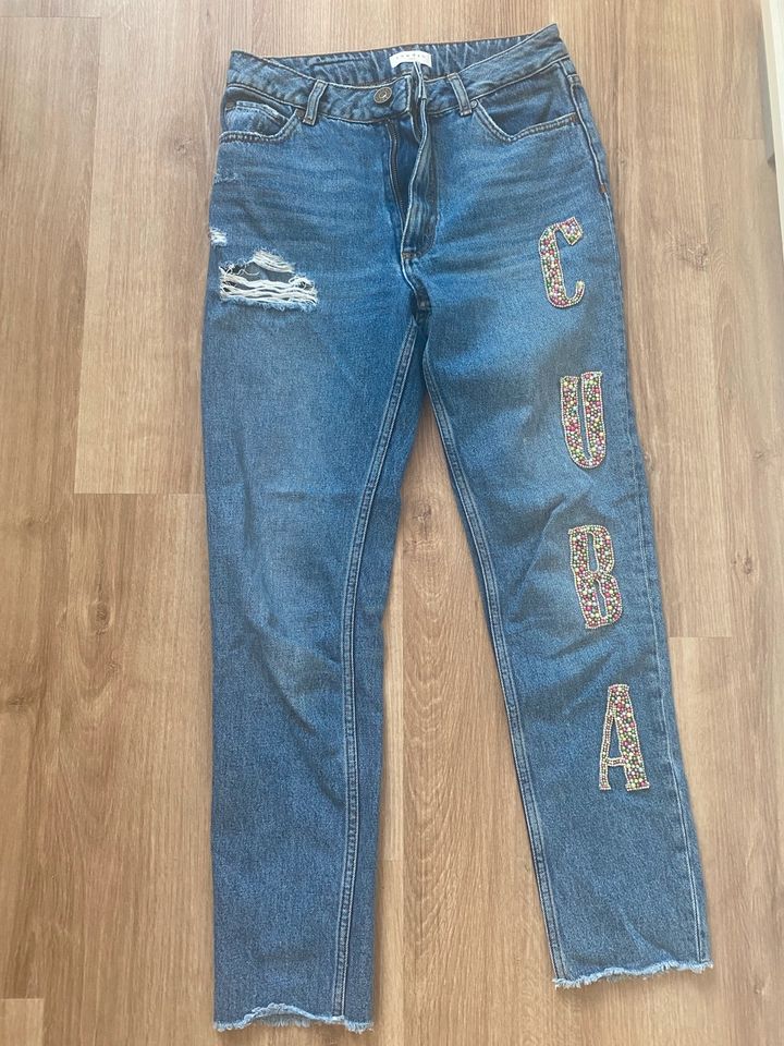 SANDRO Paris Jeans blau/bunt Cuba in Essen-Haarzopf