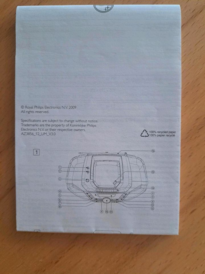 PHILIPS CD Soundmachine AZ 3856 Technische Beschreibung in Aalen