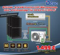 ☀️ PV- Solar Split-Klimaanlage BTU24K 6,4kW - ♨️ Heizen & Kühlen ☀️ Niedersachsen - Seesen Vorschau