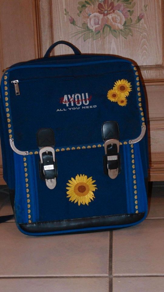 Schulrucksack 4You,Schulranzen Rucksack,blau mit Blume,TOP !!! in Urmitz