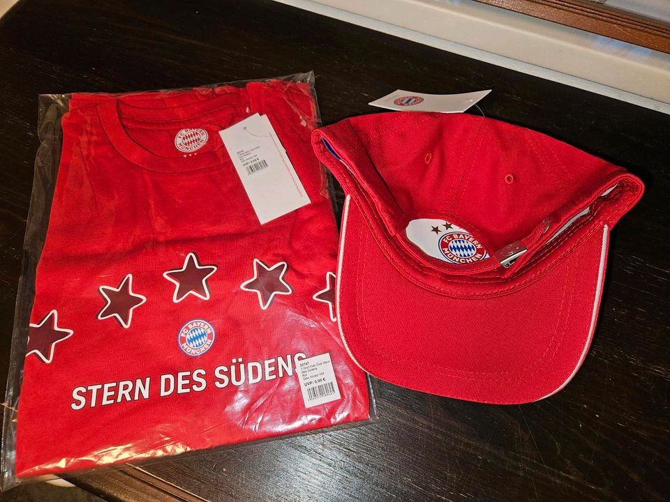 FC Bayern Fanset Tshirt und Cap NEU verpackt 158 in Teisnach