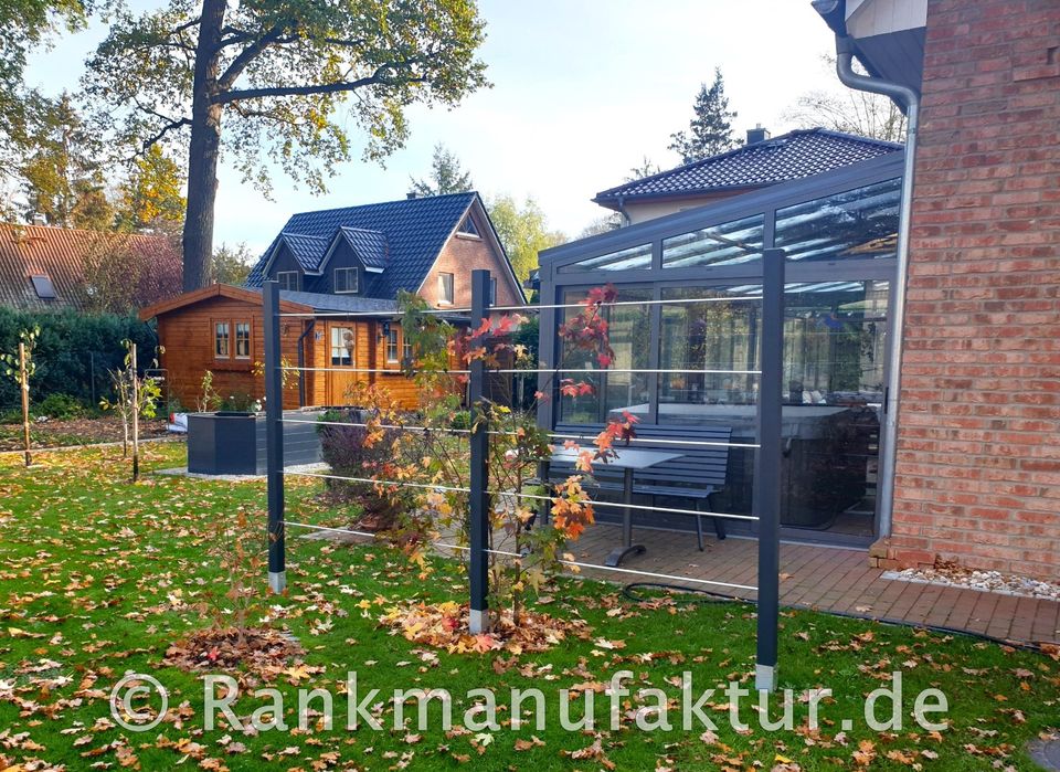 ☘️RANKMANUFAKTUR Design Rankhilfe Rankgerüst Kletterhilfe Rankgitter Spalier Rosenbogen Metall Holz Sichtschutz Garten Terasse Spalierobst Weinrebe Himbeeren Balkon Sichtschutzzaun Hochbeet Pergola ☘️ in Röthenbach