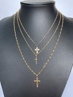 3 Goldkette mit Kreuz in 585 14K Damen Halskette Singapurkette ❤️ Berlin - Schöneberg Vorschau