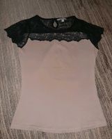 New Look Damen T-shirt Shirt Top Bluse mit Spitze XS Beige Berlin - Pankow Vorschau