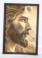 Wandbild Ikone Jesus Christos Brandmalerei 20x30cm Bild Niedersachsen - Bad Pyrmont Vorschau