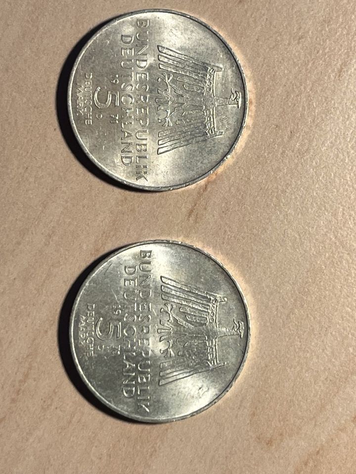 Zwei Münzen 5 DM Albrecht Dürer Gedenkmünzen 1971 Prägung  D in Sinzheim