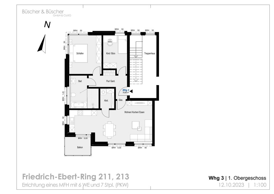 Wohnkomfort und Qualität Exklusive 3-Zimmer-Neubauwohnung in Rheine-Schotthock in Rheine