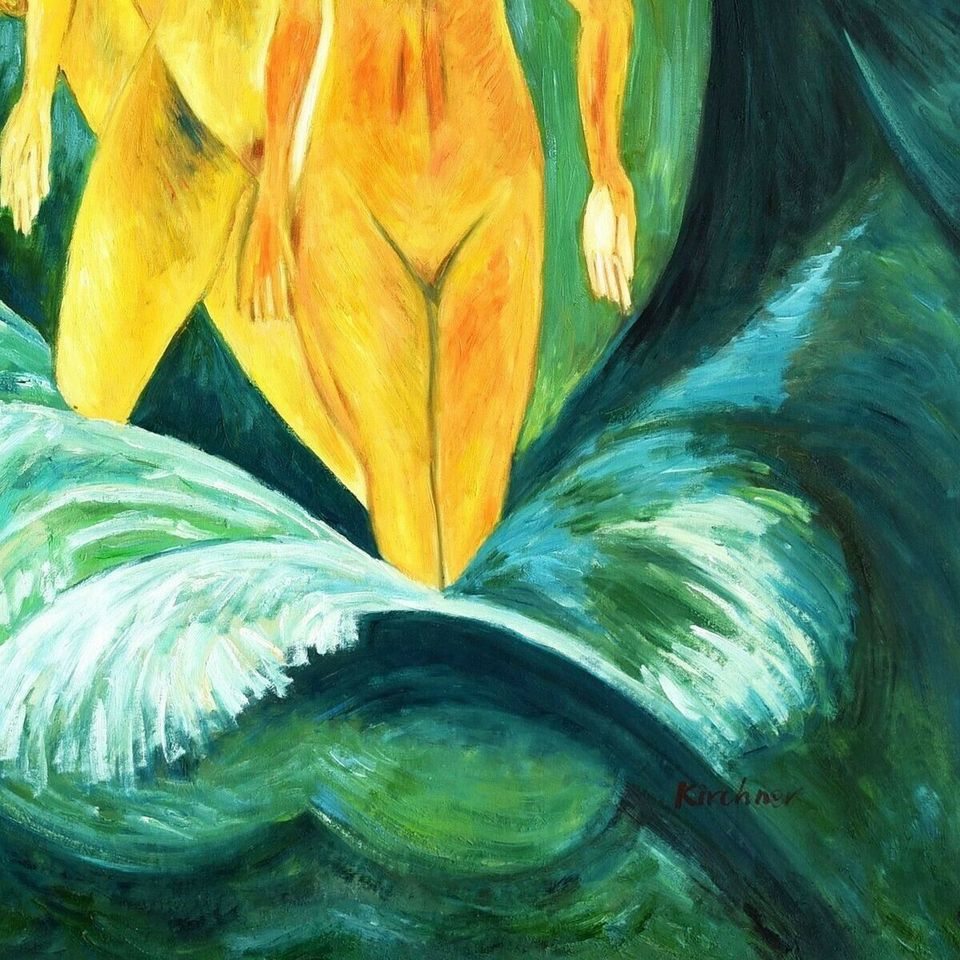 Ernst Ludwig Kirchner-Drei Badende i98974 80x110cm Ölbild handg. in Berlin