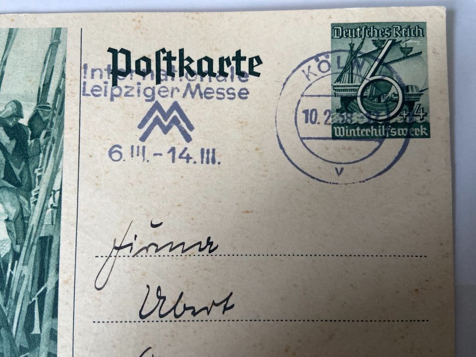 Alte Postkarte Winterhilfswerk des deutschen Volkes 1938 in Berlin