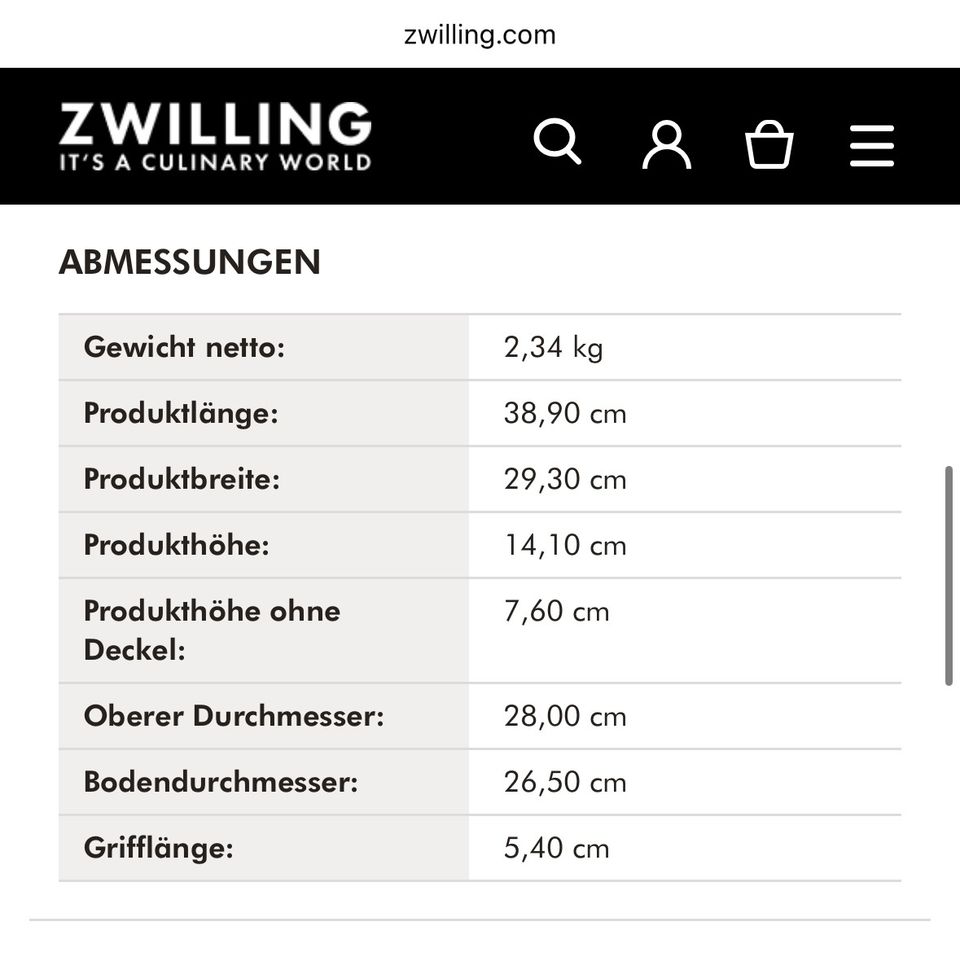 BSF BORDEAUX (Zwilling) Schmorpfanne (NEU) - 28cm in Nidderau