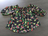 schwarze Bluse mit Rosenmotiven und ³/₄ Ärmel GUESS, Gr. XS (164) Hessen - Brombachtal Vorschau