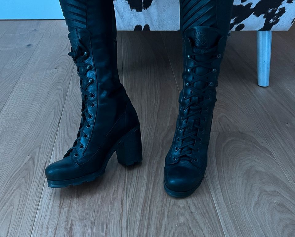 OXS Stiefeletten Lederstiefel schwarz Neu in Hilden