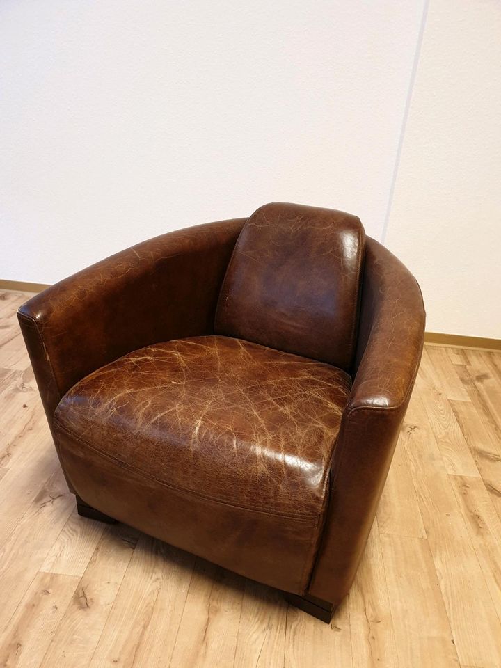 Echtleder Sofa und Sessel Vintage in Dresden