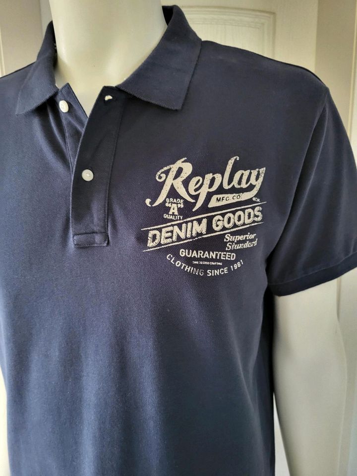 NEU✔️REPLAY Poloshirt Polo Shirt Gr. XL Dunkelblau in Deggendorf