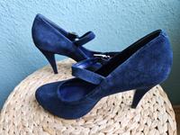 dunkelblaue BUFFALO LONDON Wildleder Pumps/Mary Jane, gebr./41 Hamburg - Bergedorf Vorschau