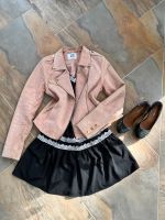 Outfit: Kleid, Echtlederjacke und Pumps rosé schwarz weiß Gr.38/S Bayern - Stegaurach Vorschau