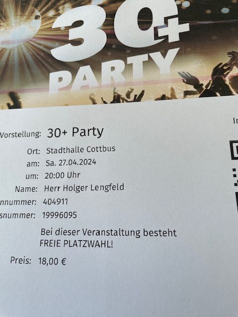 Ü30 Party Stadthalle Cottbus / 27.04.2024 in Niederwiesa