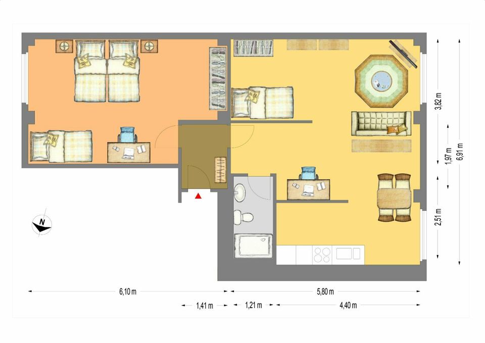 modernes möbliertes Apartment zur Pauschalmiete all inklusive in Dresden