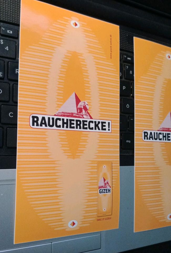 2 GIZEH Aufkleber Sticker # RAUCHERECKE # XL & TOP in Scheden