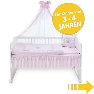 Krone Rosa Weiss Babybett Kinderbett  umbaubar 140/70cm in Ostbevern