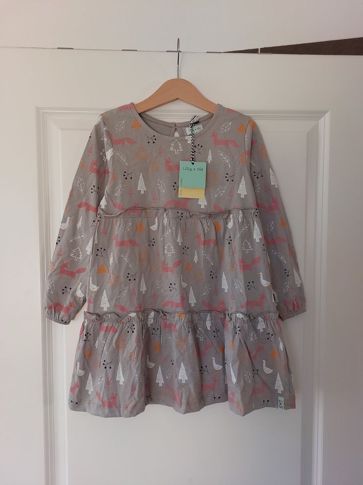 Neu!Kleid Langarmkleid 104/110 Lilly + Sid grau rosa weiß Mädchen in Chemnitz