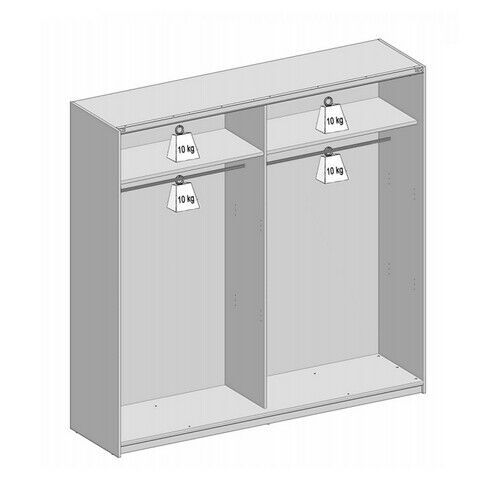 Schwebetürenschrank Penta 4 Schrank mit Spiegel Weiß 215 cm in Hiddenhausen