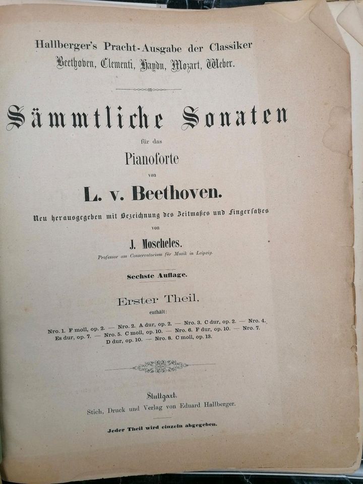 Beethoven Noten, Klaviersonaten, 3 Bänder, Klaviernoten in Berlin