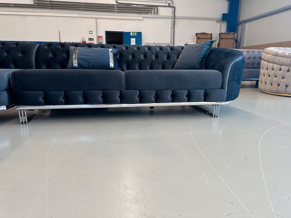 (GLORIA Ecksofa) Chesterfield Wohnlandschaft Eckgarnitur Couch Sessel Sofa Gästezimmer QMLager QM Lager in Ursensollen