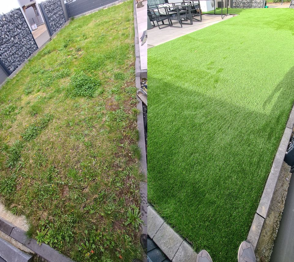 Kunstrasen Garten Balkon Terrasse verlegen Landscaping Unterbau in Hockenheim