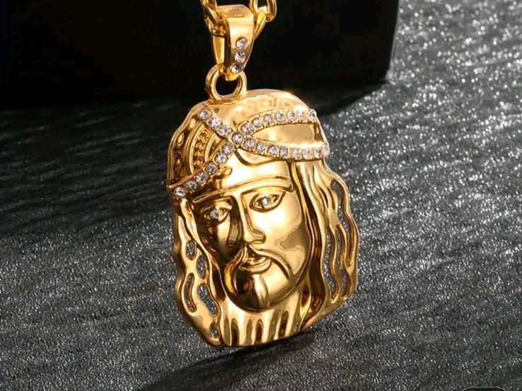 Jesus Kette Gold Herrenkette Goldkette Gelbgold Neu Jesus Kopf in Gemünden a. Main