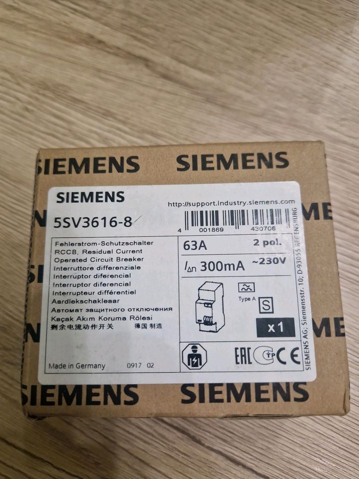 Siemens 5SV3616-8,Schutzschalter in Ziegelheim